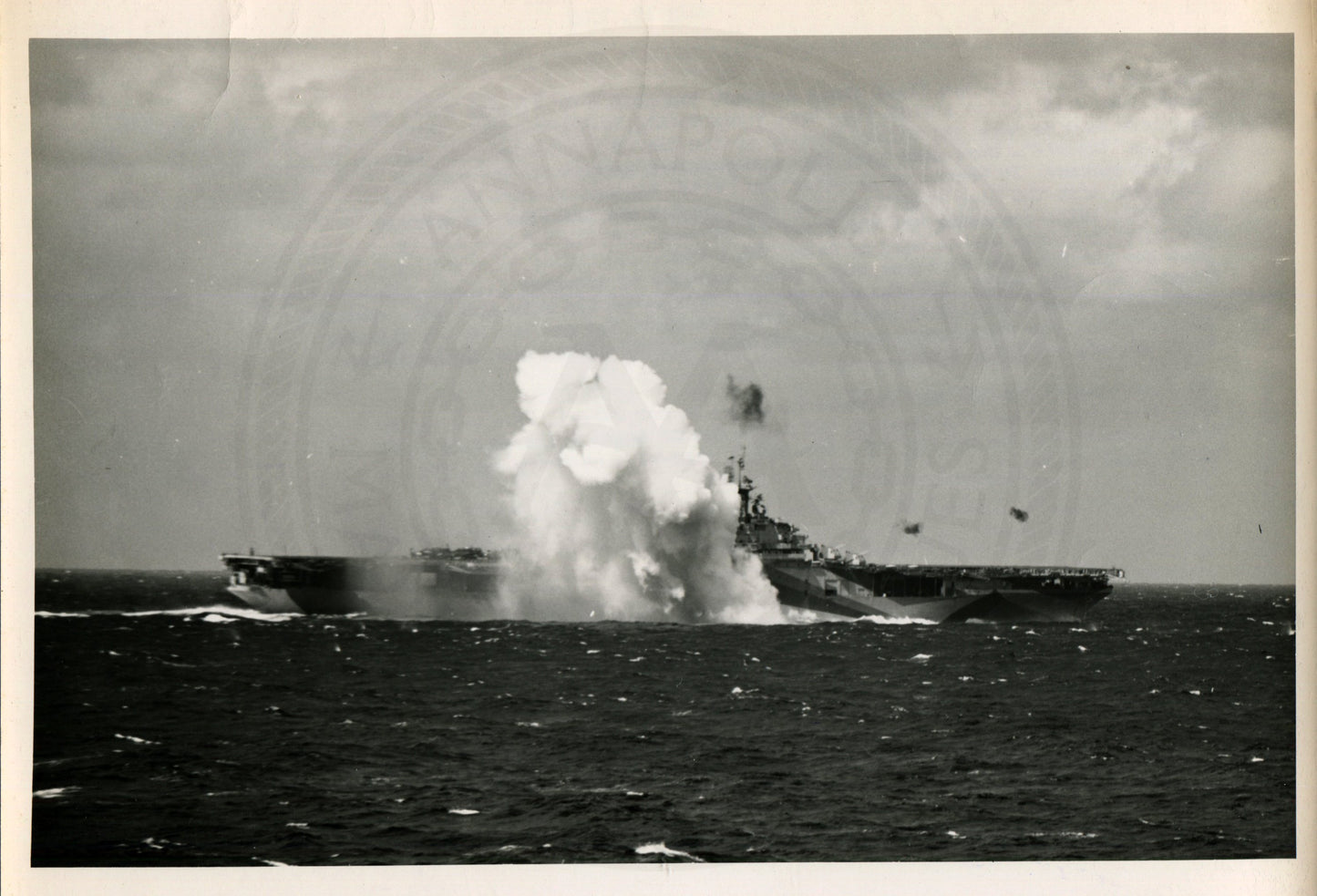 Official Navy Photo of WWII era USS Ticonderoga (CV-14) Aircraft Carrier