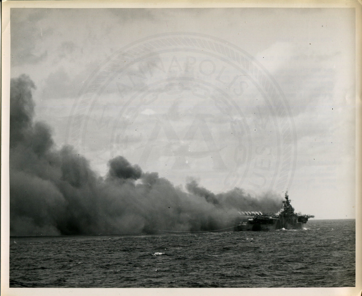 Official Navy Photo of WWII era USS Ticonderoga (CV-14) Aircraft Carrier