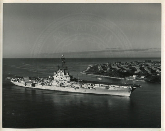 Official Navy Photo of WWII era USS Ticonderoga (CV-14) Aircraft Carrier