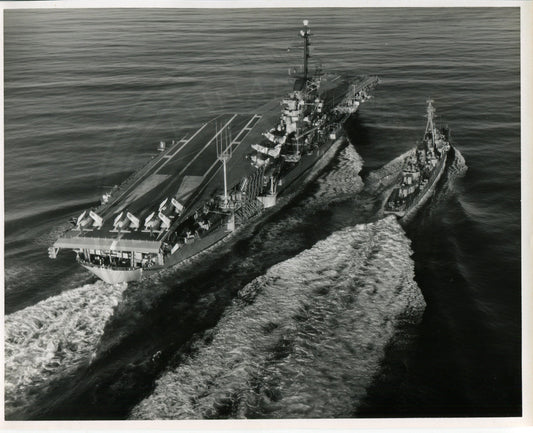 Official Navy Photo of WWII era USS Ticonderoga (CV-14) Aircraft Carrier