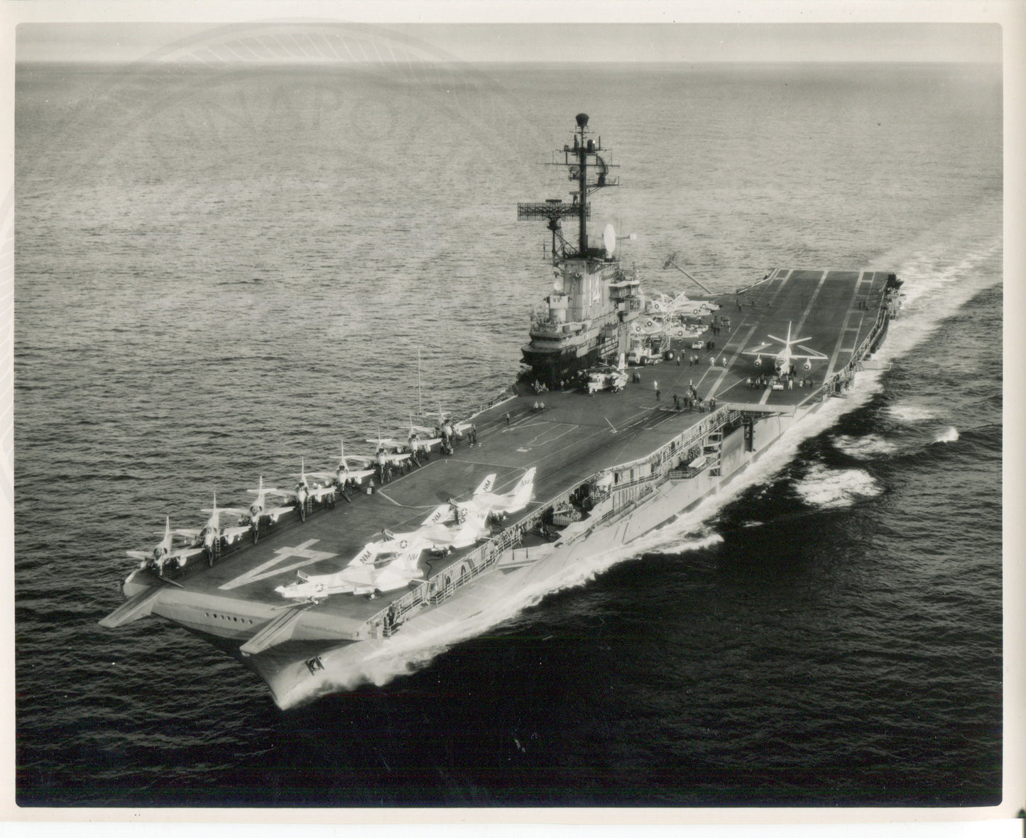 Official Navy Photo of WWII era USS Ticonderoga (CV-14) Aircraft Carrier