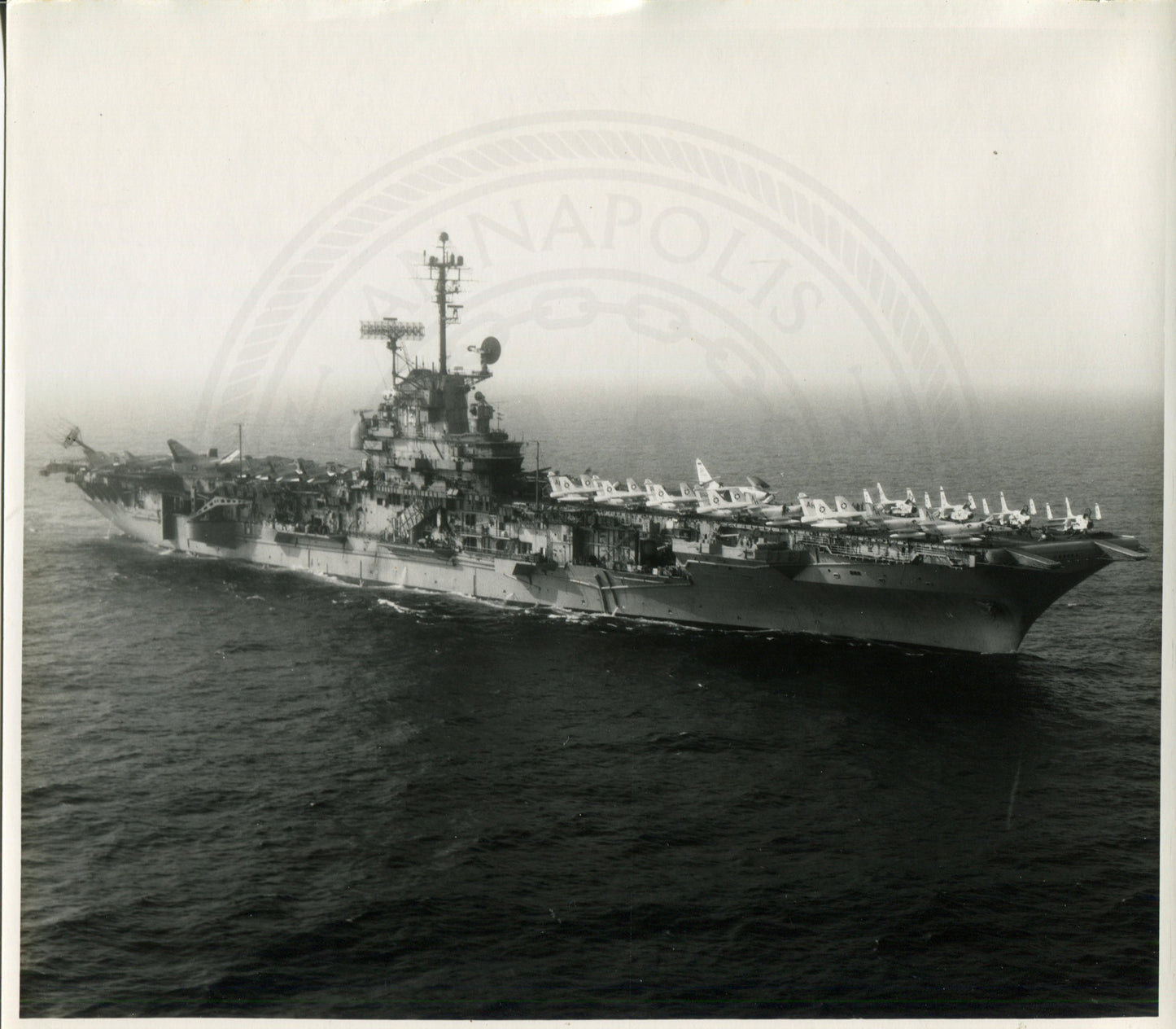 Official Navy Photo of WWII era USS Ticonderoga (CV-14) Aircraft Carrier