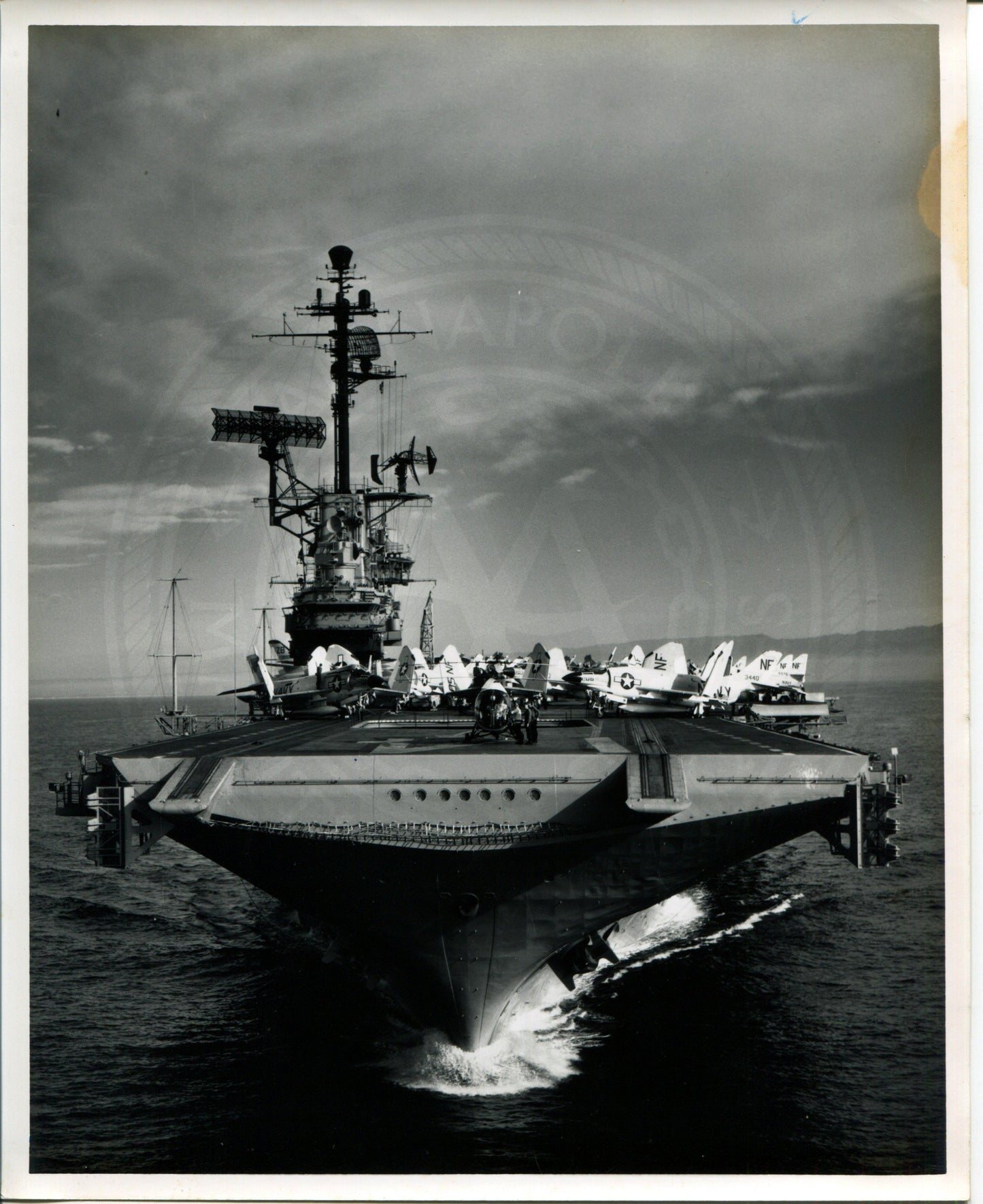 Official Navy Photo of WWII era USS Ticonderoga (CV-14) Aircraft Carrier