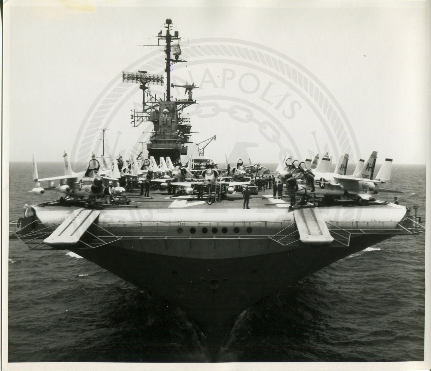 Official Navy Photo of WWII era USS Ticonderoga (CV-14) Aircraft Carrier