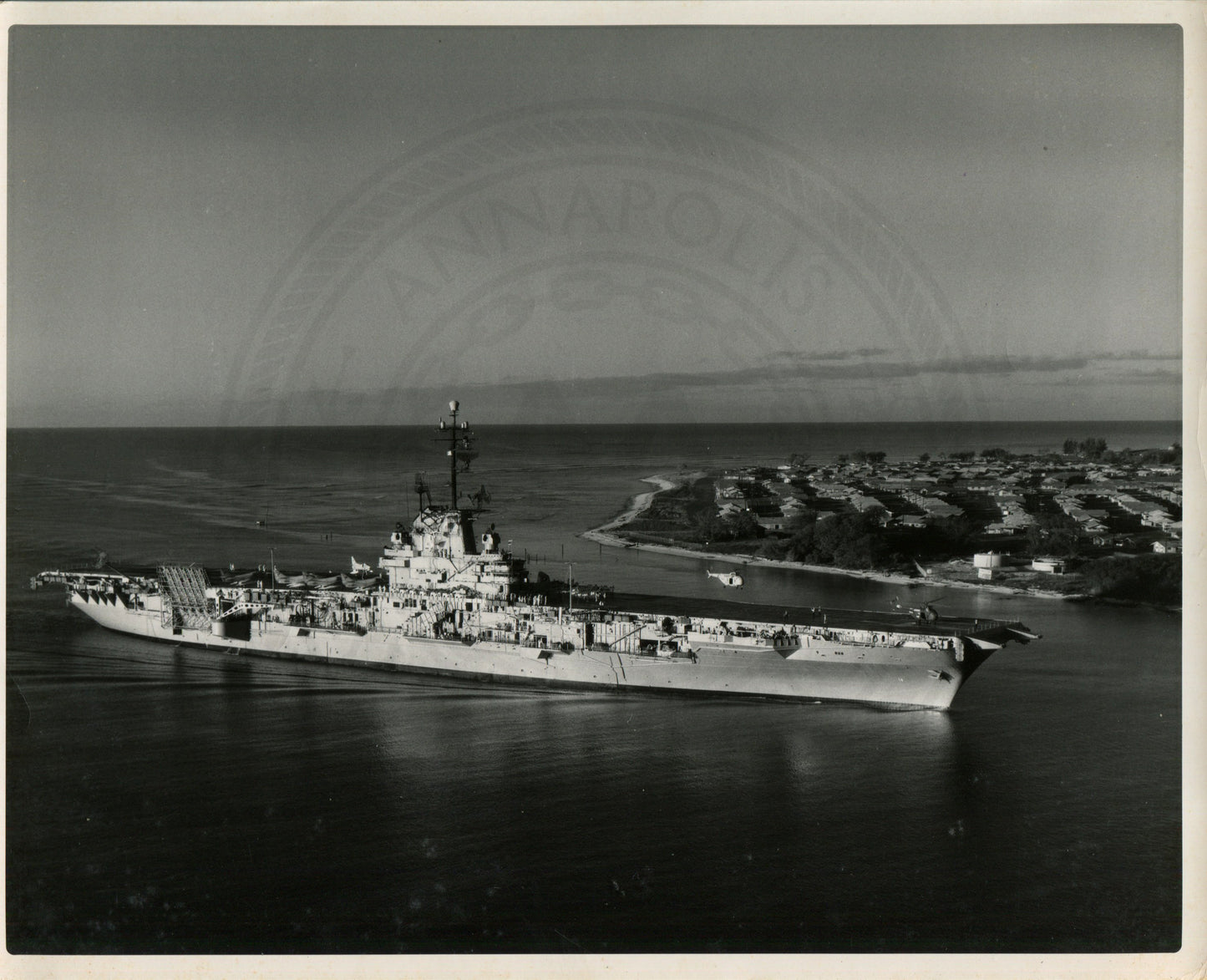 Official Navy Photo of WWII era USS Ticonderoga (CV-14) Aircraft Carrier