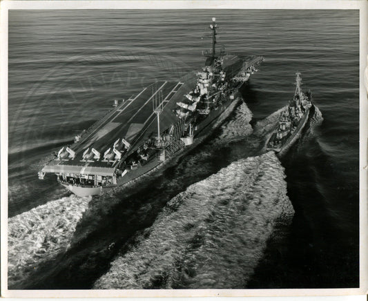 Official Navy Photo of WWII era USS Ticonderoga (CV-14) Aircraft Carrier