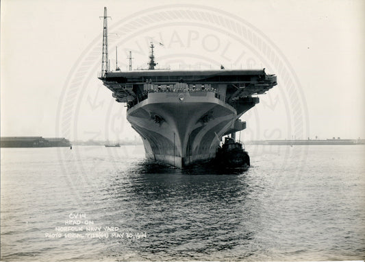 Official Navy Photo of WWII era USS Ticonderoga (CV-14) Aircraft Carrier