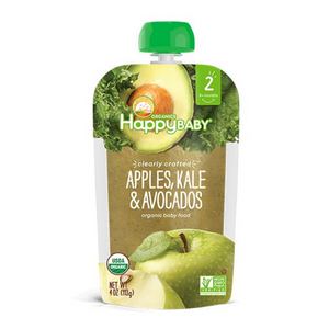 Happy Family Happy Baby Stage 2 Clearly Crafted - Apples Kale & Avocadoes, 113 g.