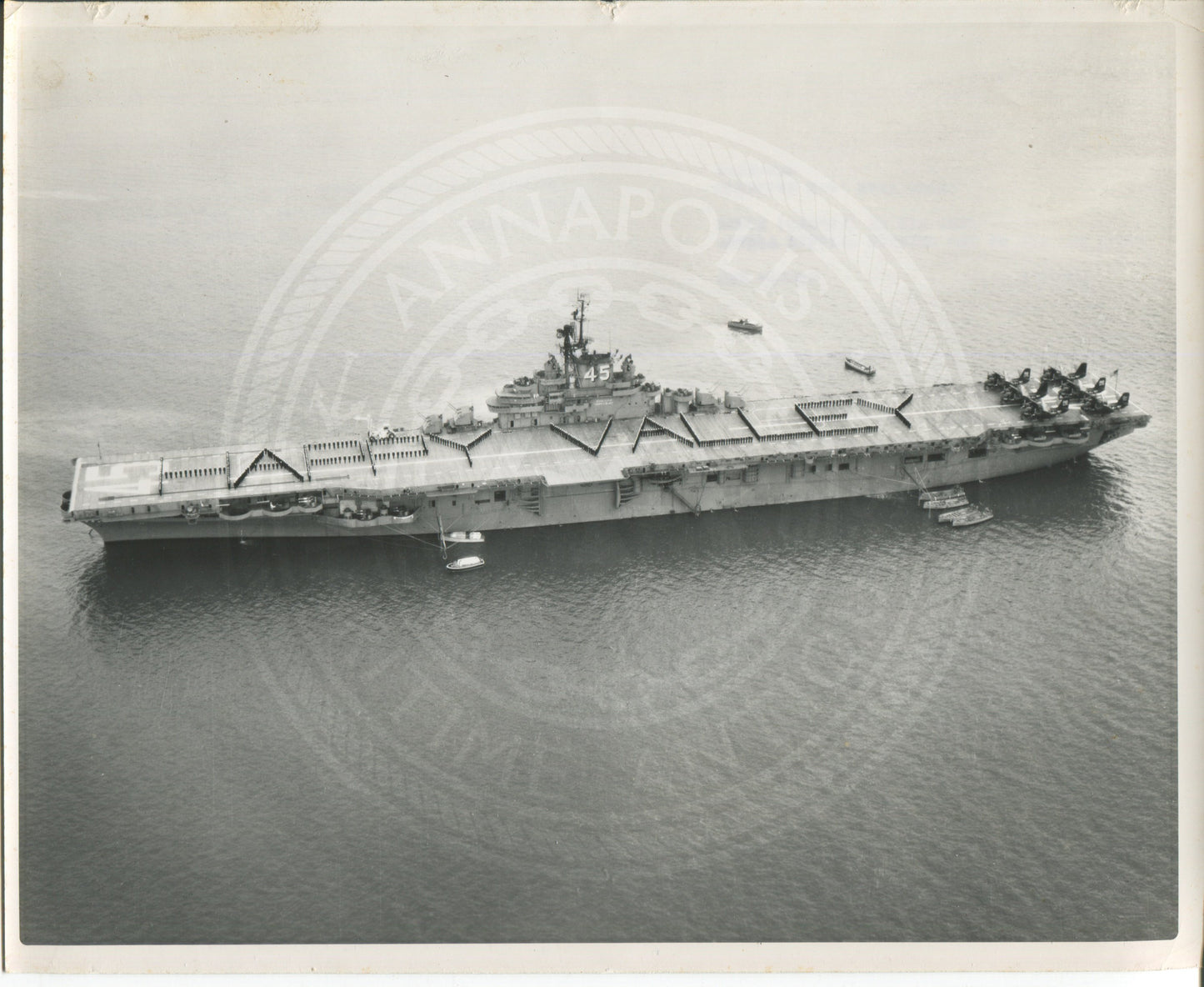 Official Navy Photo of WWII era USS Valley Forge (CV-45) Aircraft Carrier