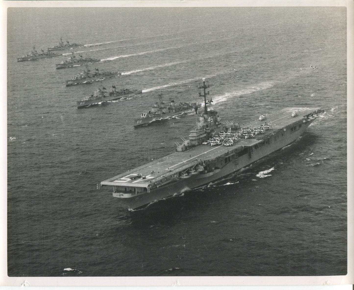 Official Navy Photo of WWII era USS Valley Forge (CV-45) Aircraft Carrier