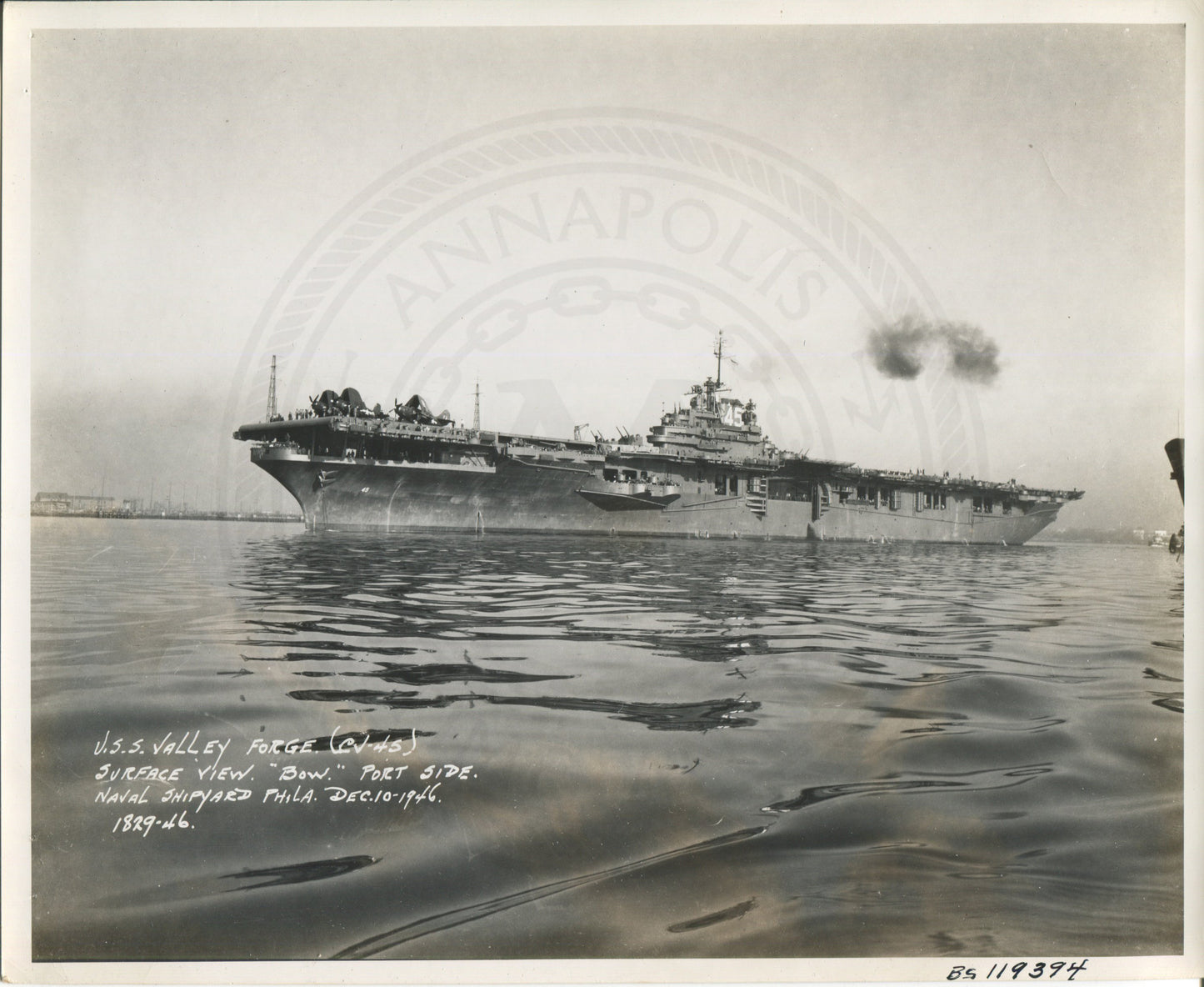 Official Navy Photo of WWII era USS Valley Forge (CV-45) Aircraft Carrier