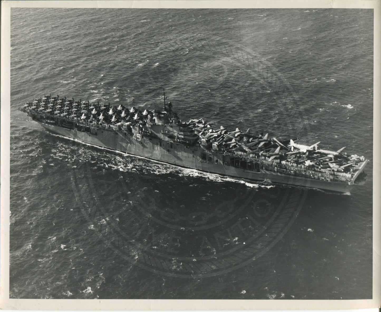 Official Navy Photo of WWII era USS Valley Forge (CV-45) Aircraft Carrier