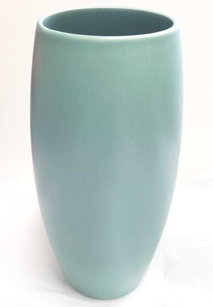 Venice Clay Handcrafted Pottery Jade Green Vase