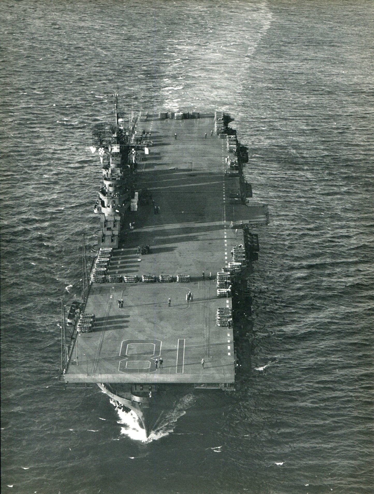 Official Navy Photo of WWII era USS Wasp (CV-18) Aircraft Carrier