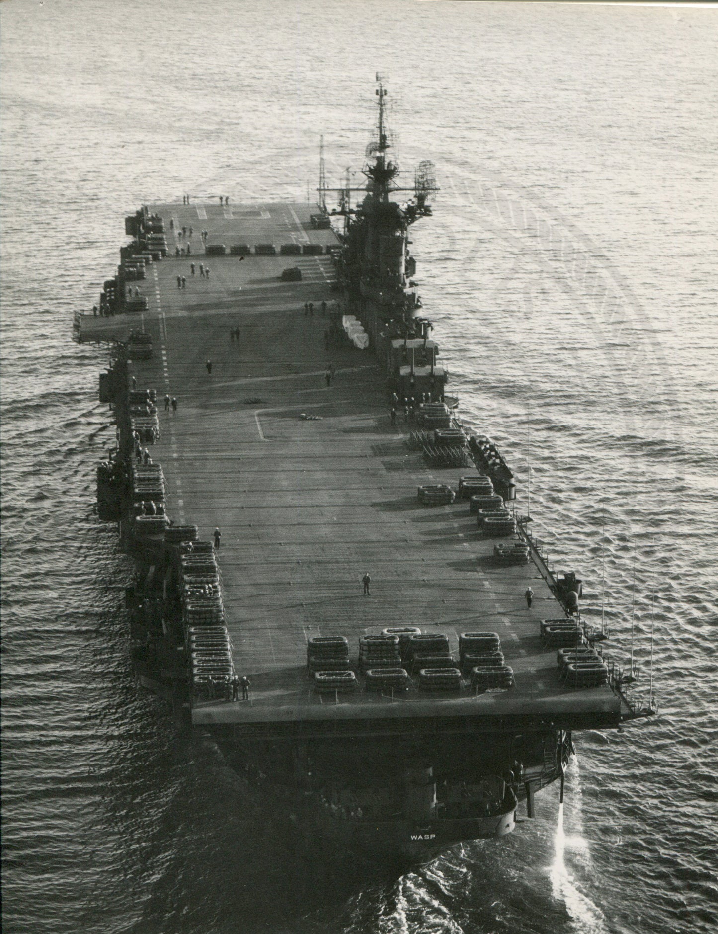 Official Navy Photo of WWII era USS Wasp (CV-18) Aircraft Carrier