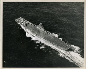 Official Navy Photo of WWII era USS Wasp (CV-18) Aircraft Carrier