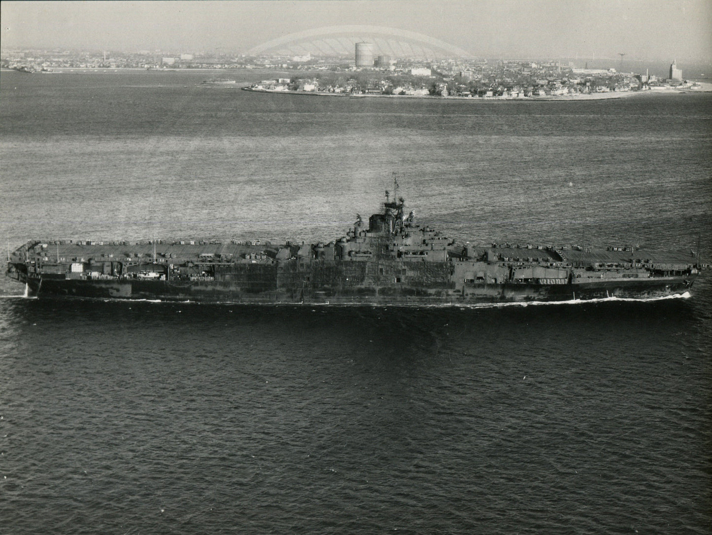 Official Navy Photo of WWII era USS Wasp (CV-18) Aircraft Carrier