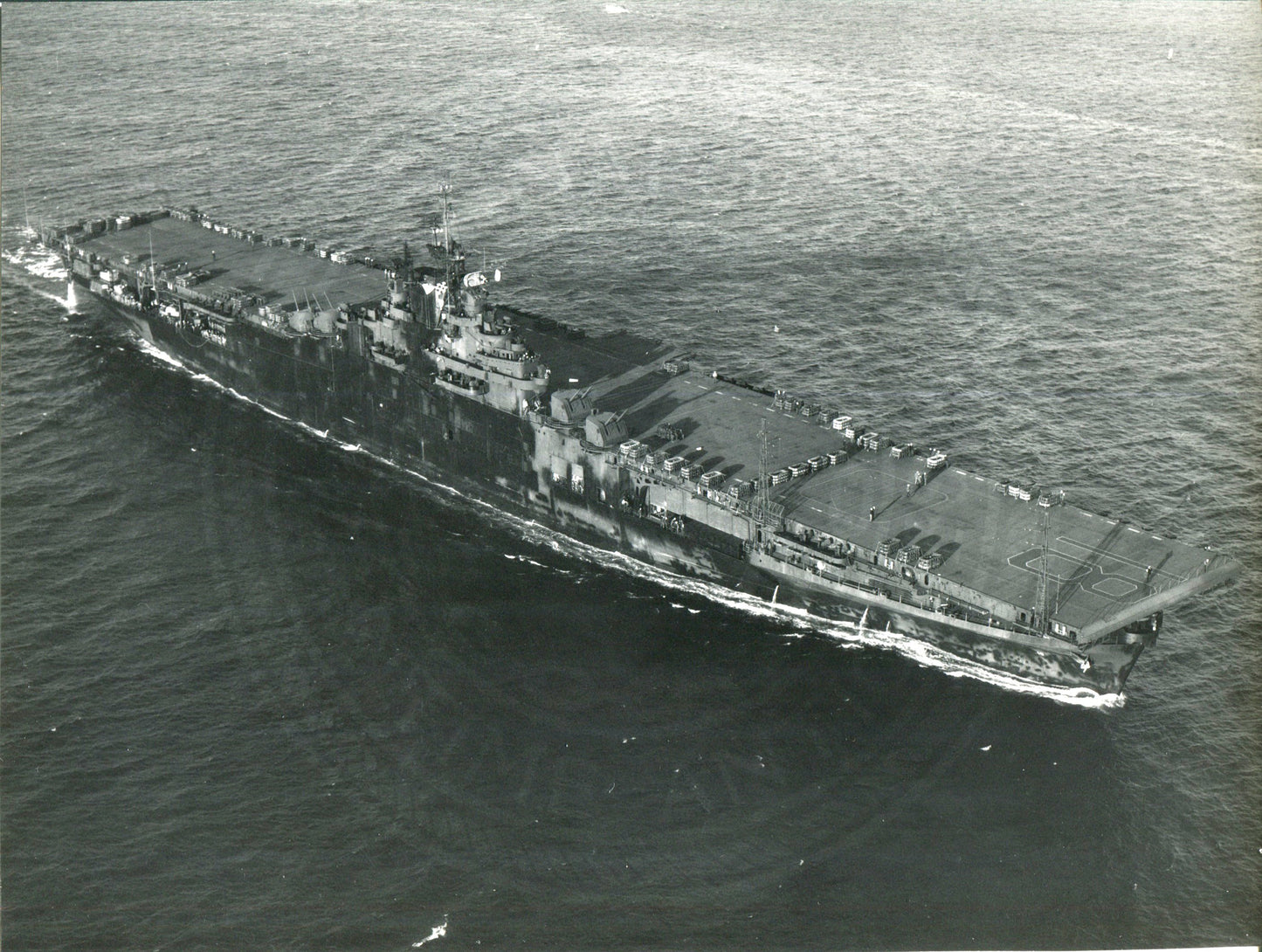 Official Navy Photo of WWII era USS Wasp (CV-18) Aircraft Carrier