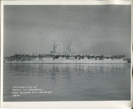 Official Navy Photo of WWII era Wright  (CV-49) Aircraft Carrier