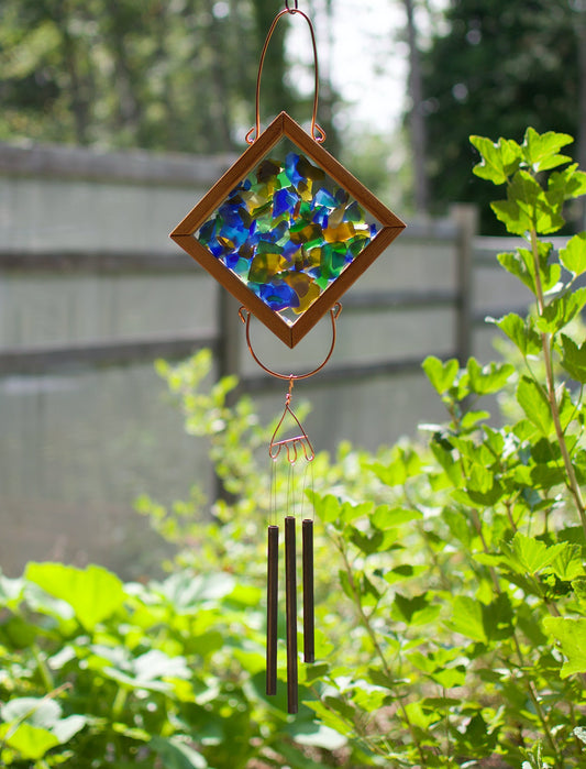 Kaleidoscope Outdoor Wind Chime Sea Glass Handcrafted