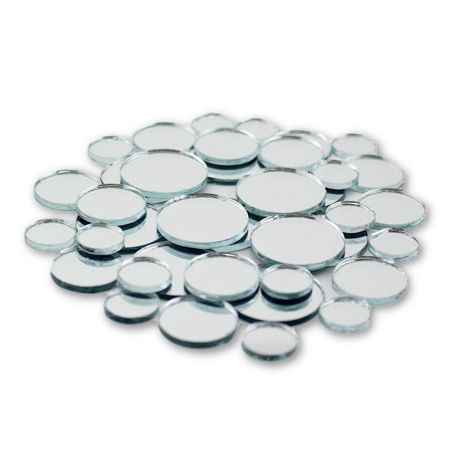 Small Mini Round Craft Mirrors Bulk Assortment 1/2, 3/4 & 1 inch 25 Pieces Mirror Mosaic Tiles