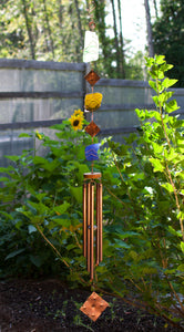 Glass and Copper Handcrafted Outdoor Wind Chime