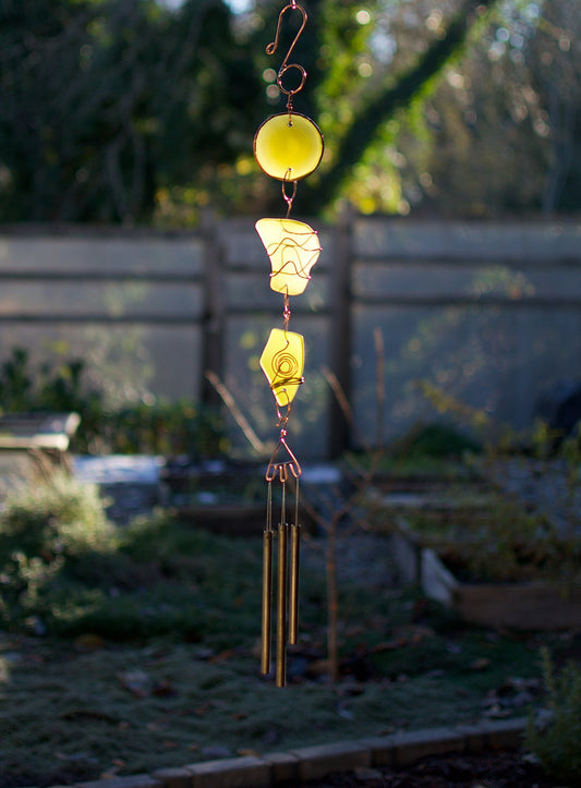 Outdoor Glass and Copper Handcrafted Wind Chime
