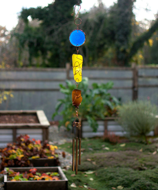 Outdoor Handcrafted Glass Copper Brass Wind Chime