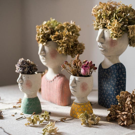 Visual Touch Resin Art Sculpture Craft Flower Pot Vase