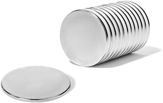 Magnet Disc For Crafts With Adhesive Backing | Strong Metal Used On Fridge, Refrigerator, Earth, Office Car, Projects, DIY Holder - 12 Pack Powerful Rare Piece Plate