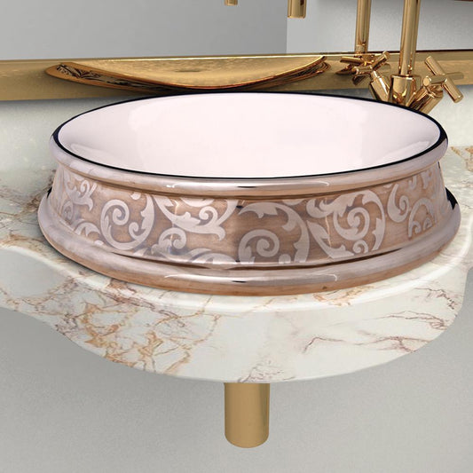 Oma Handcrafted Fireclay Semi-Recessed Sink