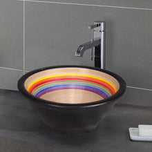 Load image into Gallery viewer, Handcrafted Conical Ceramic Vessel Sink - Streaked Black