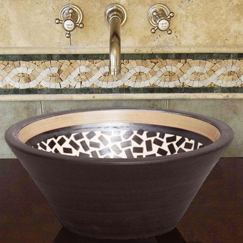 Handcrafted Conical Ceramic Vessel Sink - Speckled Brown