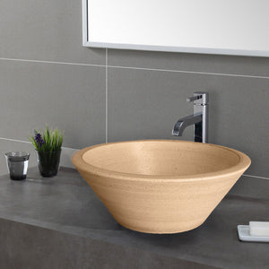Handcrafted Conical Ceramic Vessel Sink - Beige
