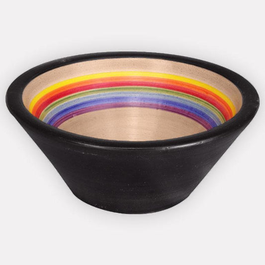 Handcrafted Conical Ceramic Vessel Sink - Streaked Black