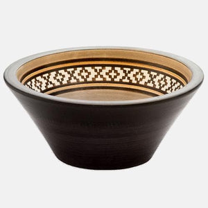 Handcrafted Conical Ceramic Vessel Sink - Decorated Brown