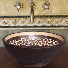 Load image into Gallery viewer, Handcrafted Round Ceramic Vessel Sink - Speckled Brown