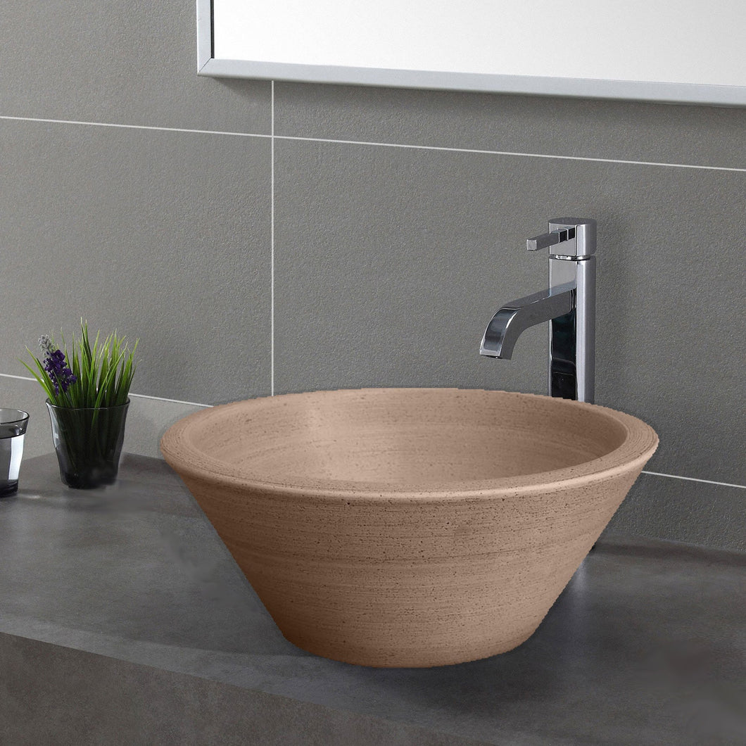 Handcrafted Conical Ceramic Vessel Sink - Dark Gray