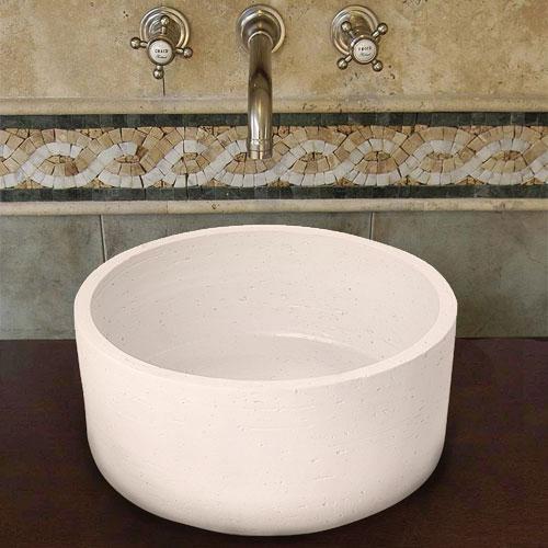 Handcrafted Cylindrical Ceramic Vessel Sink - Ivory