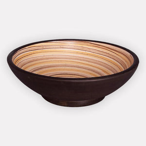 Handcrafted Round Ceramic Vessel Sink - Swirled Brown