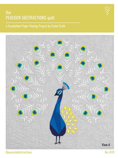 The Peacock Abstractions Quilt Paper Pattern by Violet Craft