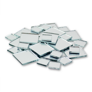 Small Mini Square Craft Mirrors 0.5 & 1 Inch 25 Pieces Mirror Mosaic Tiles