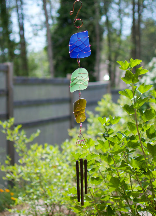 Outdoor Glass Copper Handcrafted Art Wind Chime