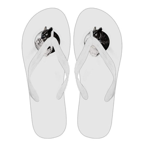 Yin Yang Owl Inspired by Witchcraft & Wicca Men's Flip Flops
