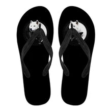 Load image into Gallery viewer, Yin Yang Wolf Inspired by Witchcraft &amp; Wicca Men&#39;s Flip Flops