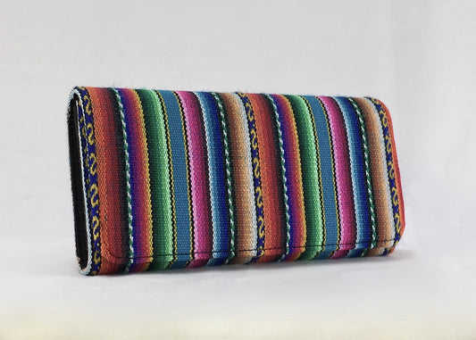 Turquoise manta inca handcrafted checkbook style wallet