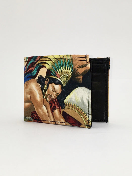Moctezuma aztec print handcrafted billfold wallet