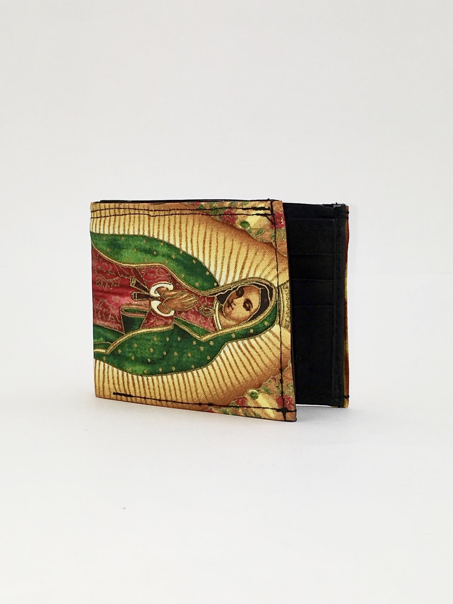 Guadalupe print handcrafted checkbook wallet