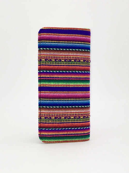 Purple manta inca handcrafted checkbook wallet