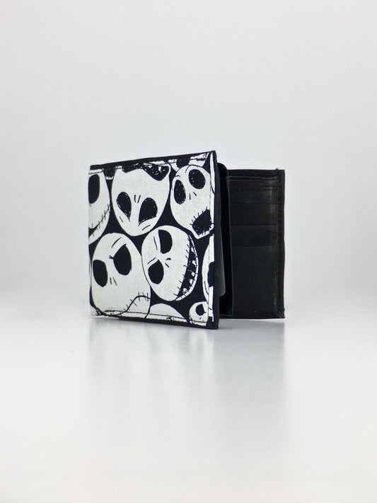 Jack Skellington print handcrafted billfold wallet
